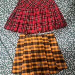 Two patterned skirts
